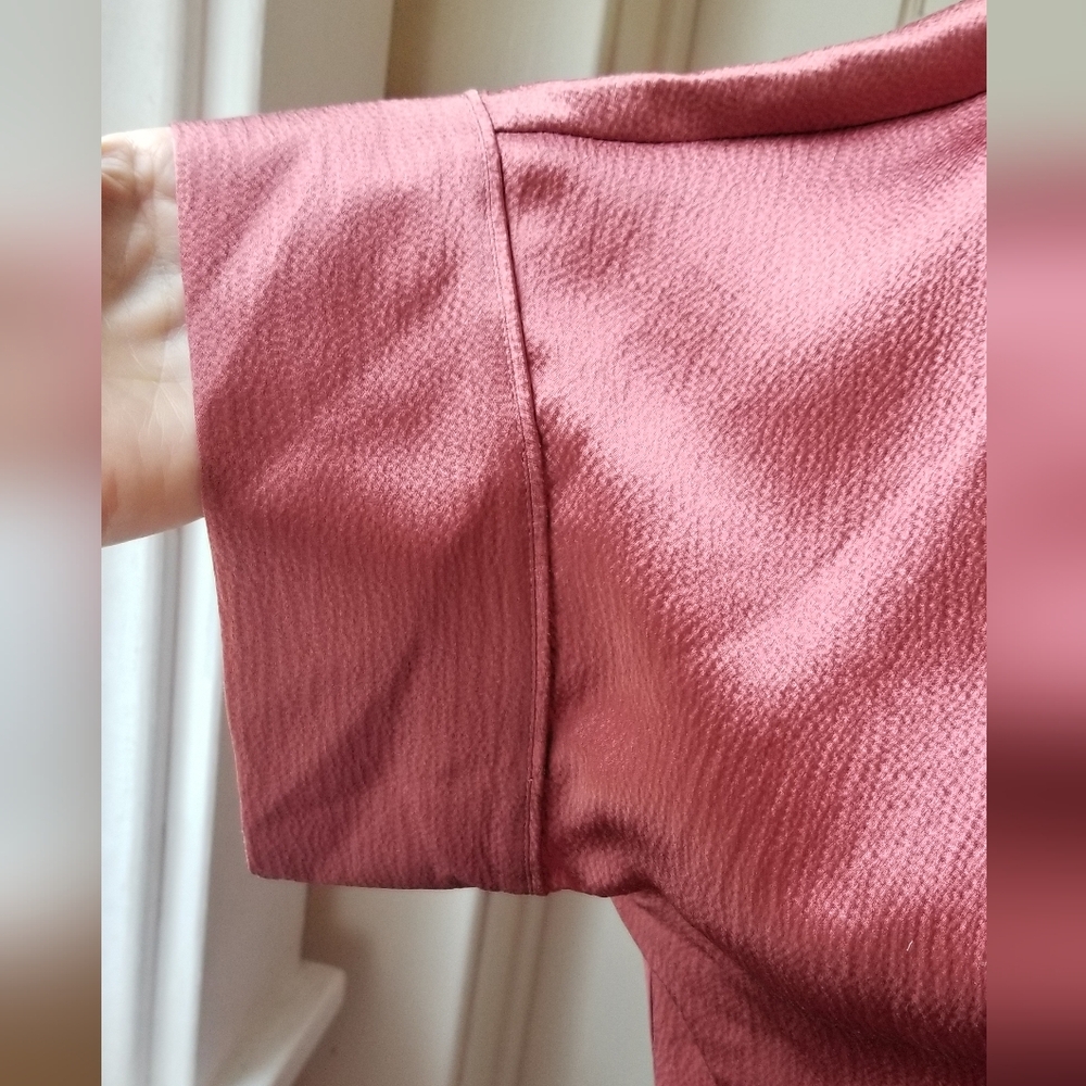 Eileen Fisher Woman NWT Pink Orange (Chuty) Hammered Silk SS Tunic Size 1X/2X - Picture 4 of 10